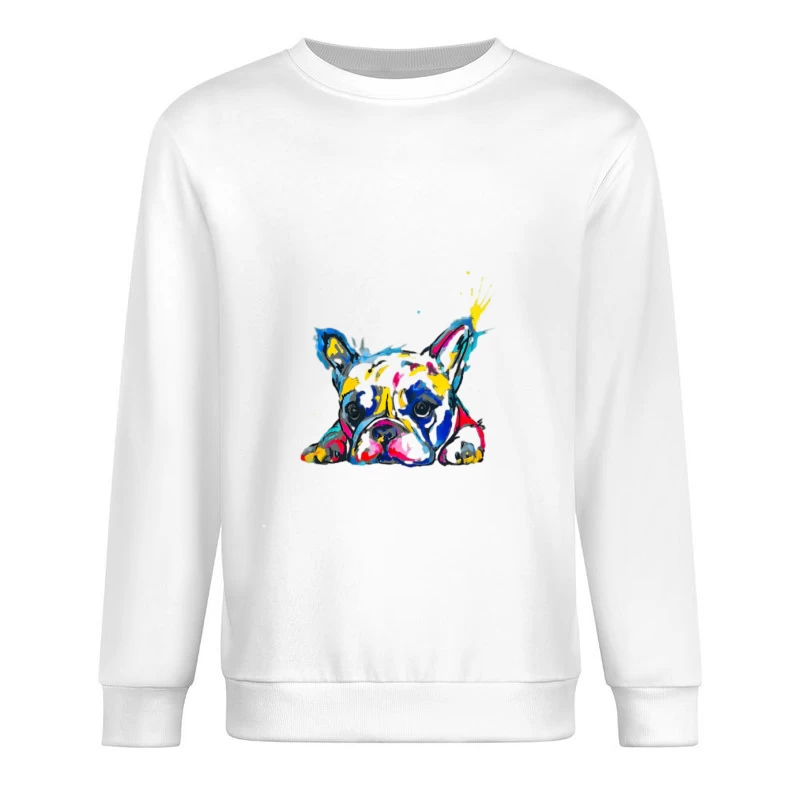 Bunter französischer Bulldoggen-Kunst Herren Pullover Sweatshirt