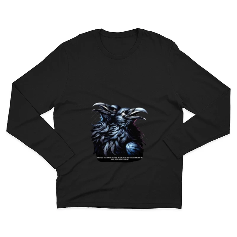 Gothic Raven Art with Game of Thrones Quote Male Long Sleeve T-Shirt