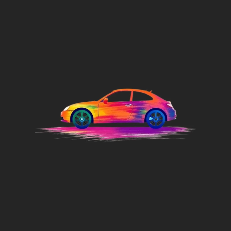Artistic Side View of a Colorful Car Male Pullover Sweatshirt