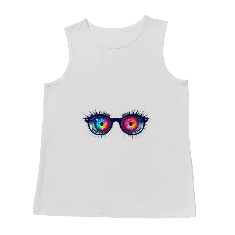 Psychedelic Rainbow Eyes Behind Glasses Male Tank Top