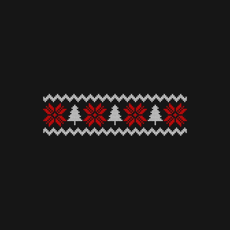 Motif de Noël avec flocons et sapins Homme Manches Longues T-Shirt