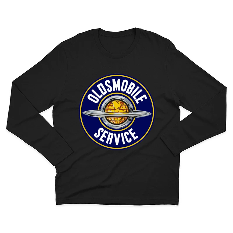 Vintage Oldsmobile Service Station Logo with Globe Design Male Long Sleeve T-Shirt