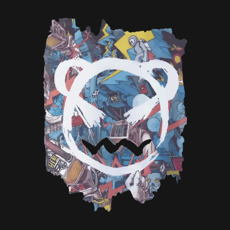 Abstrakte Graffiti-Bär Illustration Herren Langarm T-Shirt