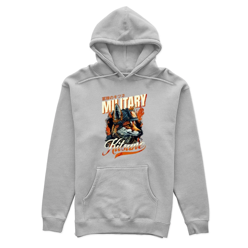 Military Fox: Japanese Vintage Style Helmet Design Female Pullover Hoodie