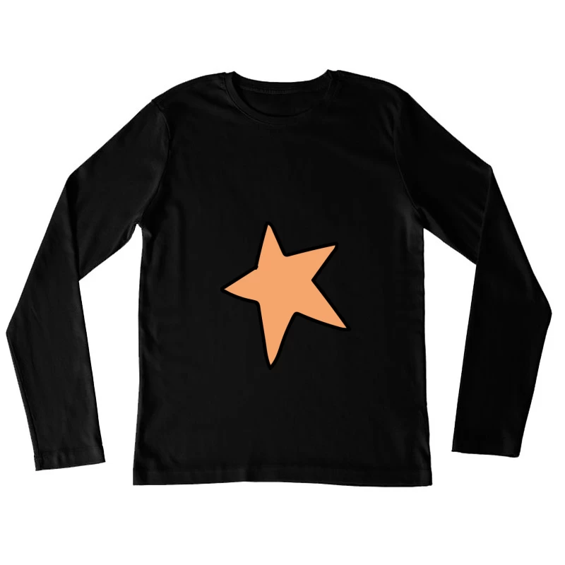 Étoile orange dessinée Femme Manches Longues T-Shirt