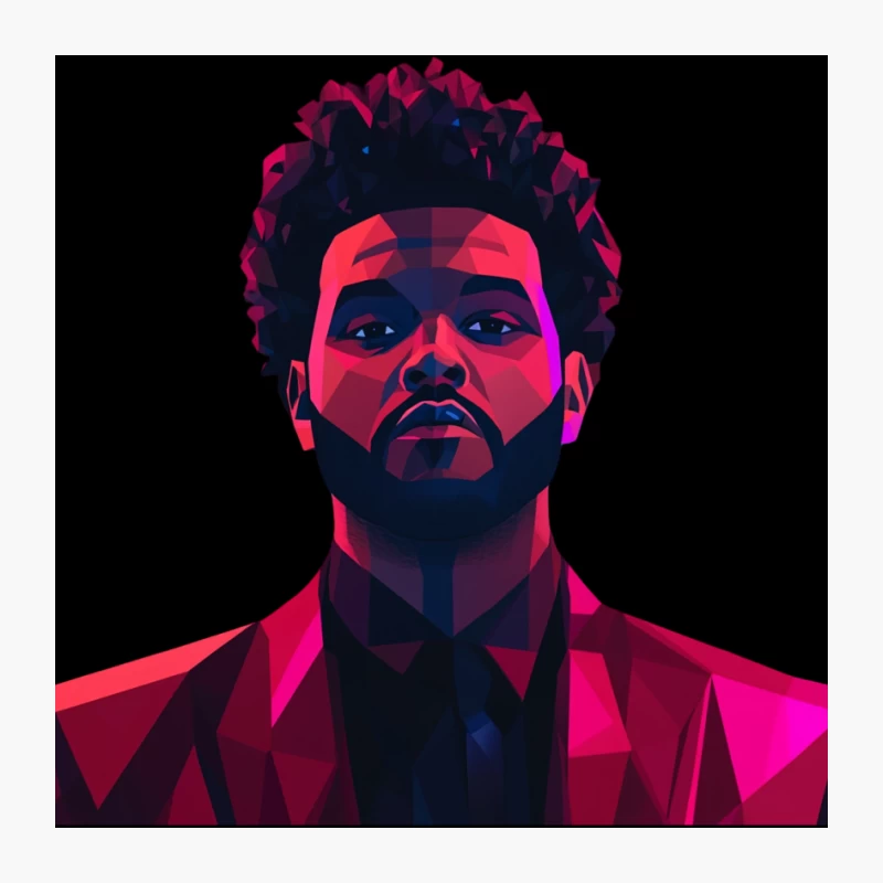 Vibrant Geometric Portrait: Modern Pop Art Male Figure Pin