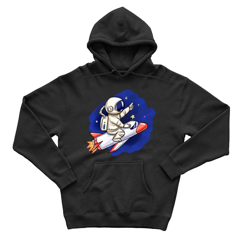 Astronaut auf Rakete im Weltraum Herren Pullover Hoodie