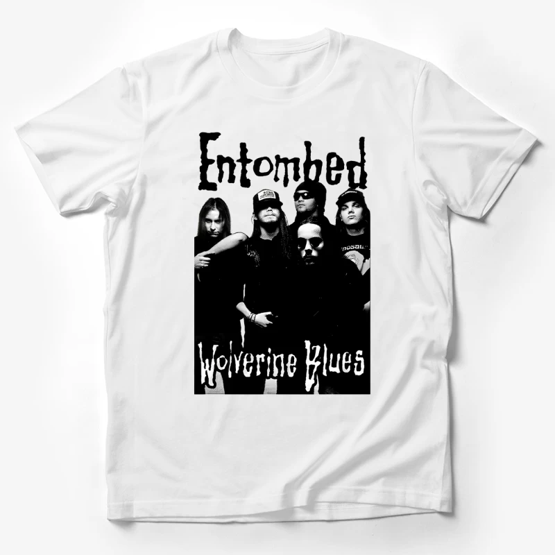 Entombed Wolverine Blues Black White Male T-Shirt