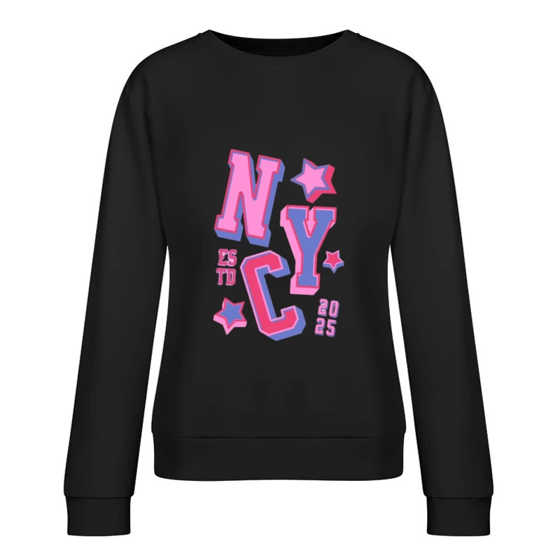 Design coloré de NYC avec étoiles Femme Sweat-shirt à enfiler