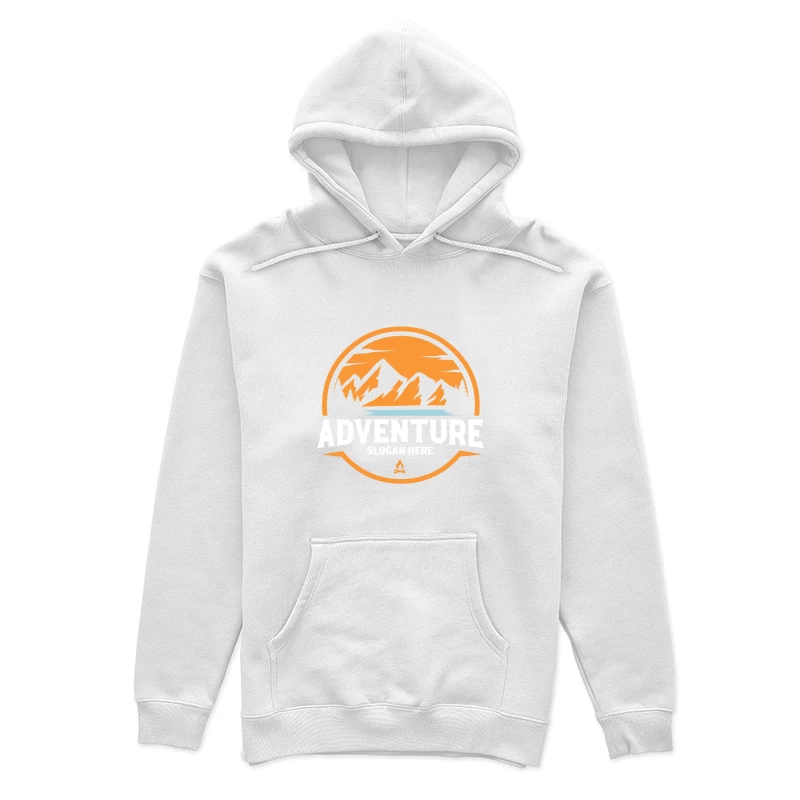 Abenteuerlogo mit Bergen und Sonnenuntergang Damen Pullover Hoodie