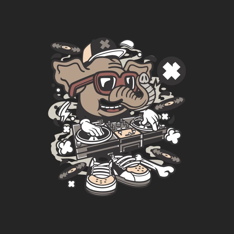 Éléphant DJ avec platines Homme Sweat-shirt à enfiler