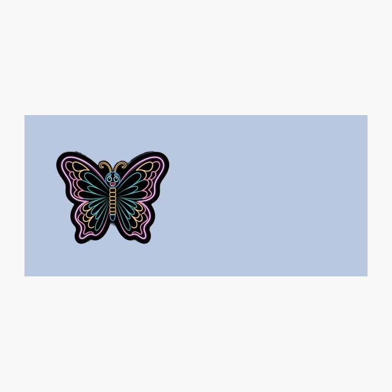 Cute Neon Decorative Butterfly Cartoon Illustration Coffee Mug