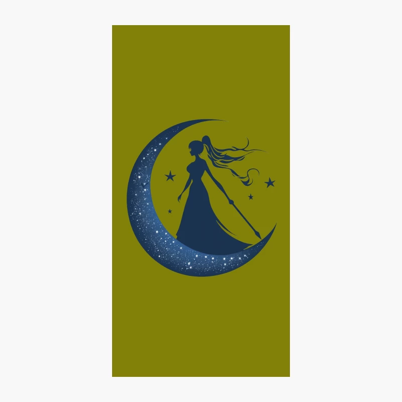 Celestial Silhouette: Woman on Magical Moon iPhone Case