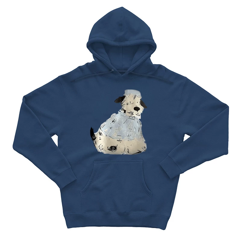 Niedlicher Cartoon-Hund mit Hemd Herren Pullover Hoodie