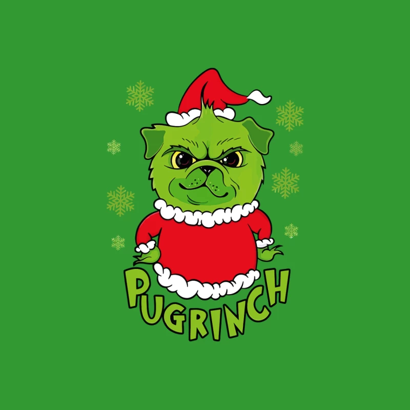 Pugrinch: Grumpy Holiday Cheer Throw Pillow