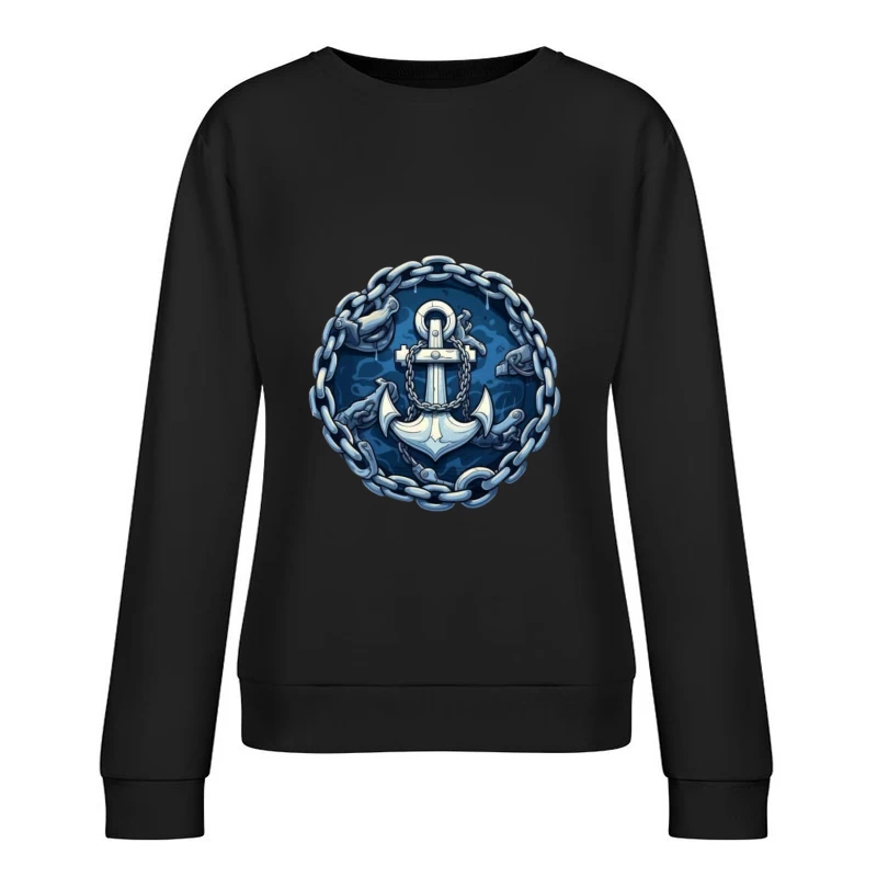 Anchor and Chains Emblem Female Pullover Sweatshirt