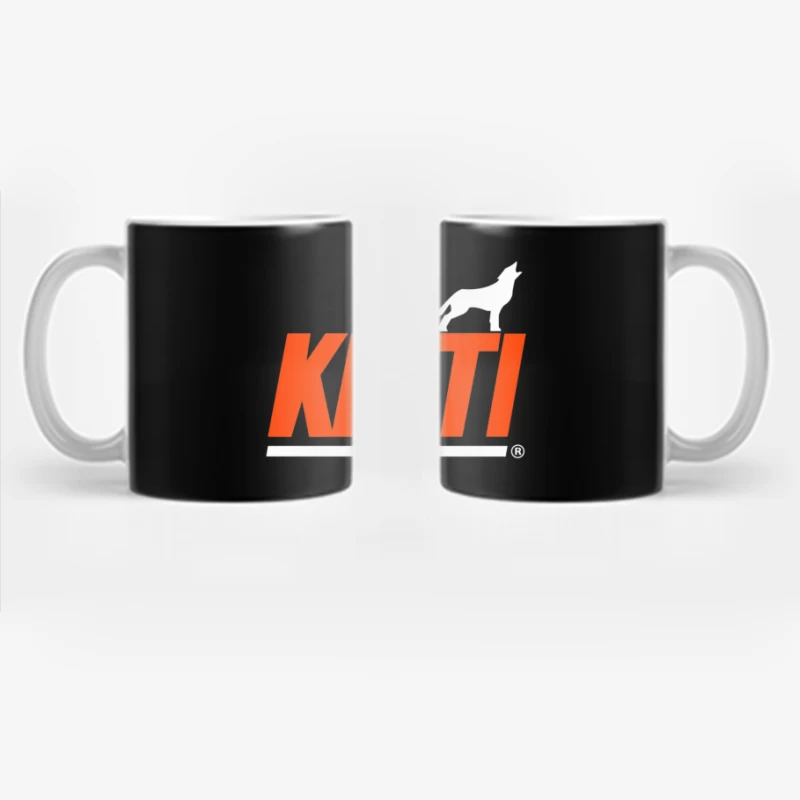 Kioti Farm Equipment Brand Logo with Wolf Silhouette Coffee Mug