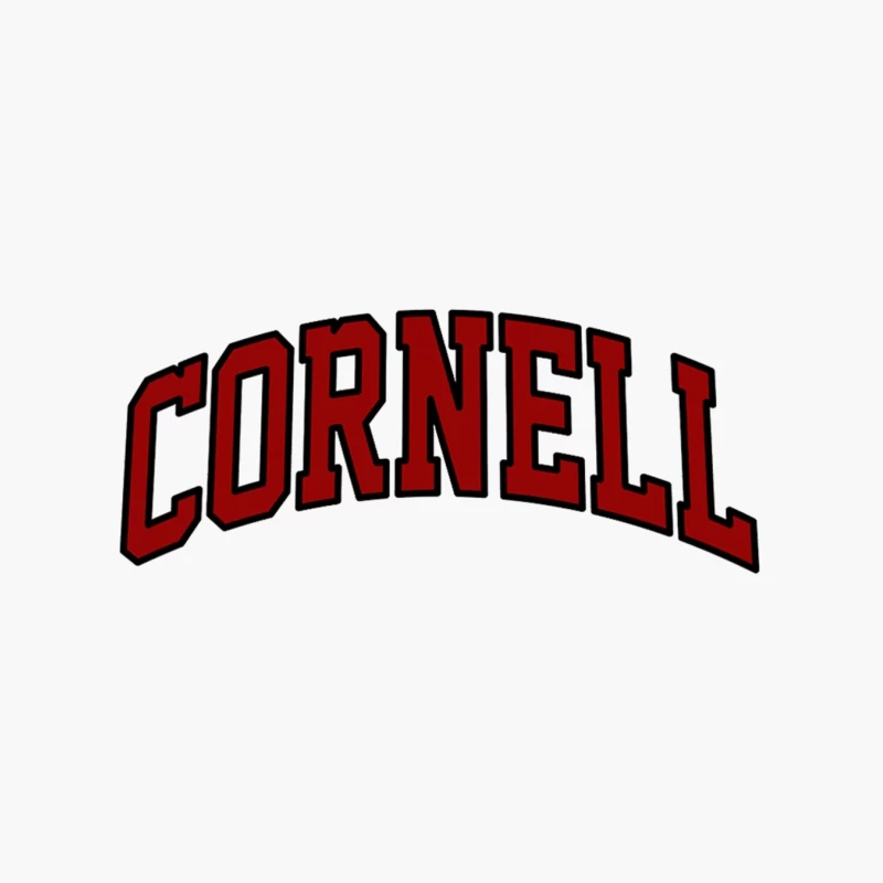 Cornell University Red Arched Text Logo Cotton Tote Bag