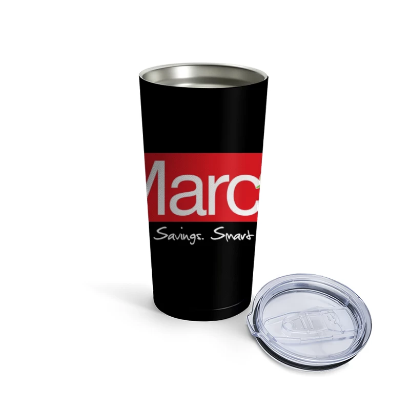 Marc's Supermarket Logo with Fresh Savings Tagline Travel Mug