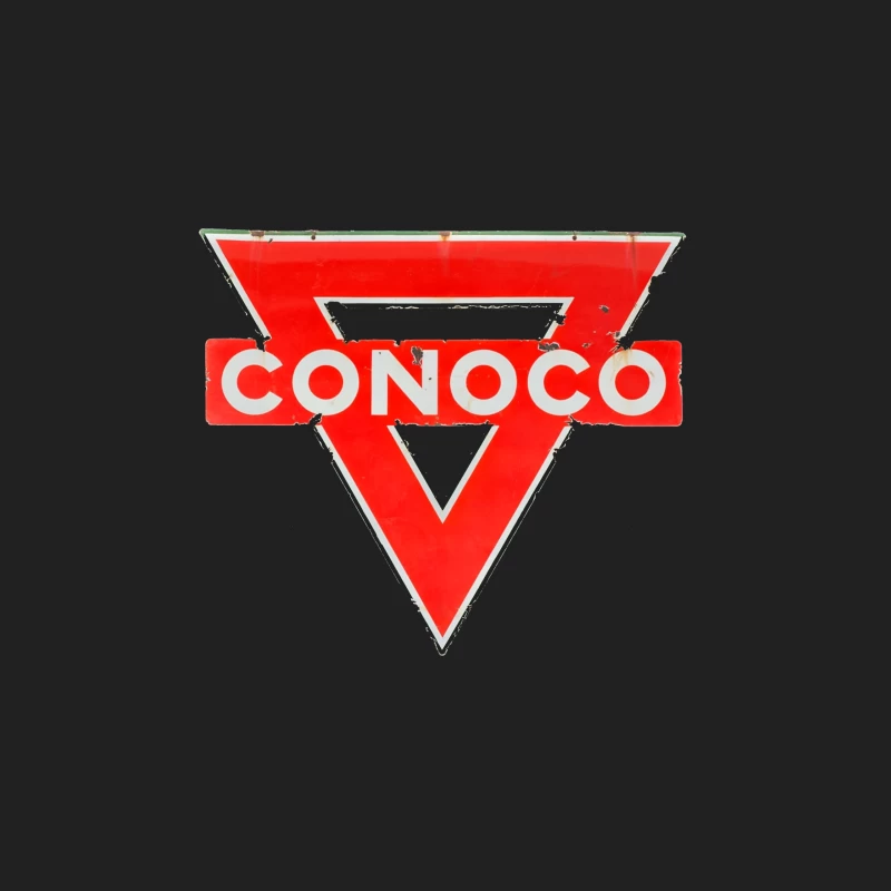 Vintage Conoco Gas Station Triangle Logo Sign Bucket Hat