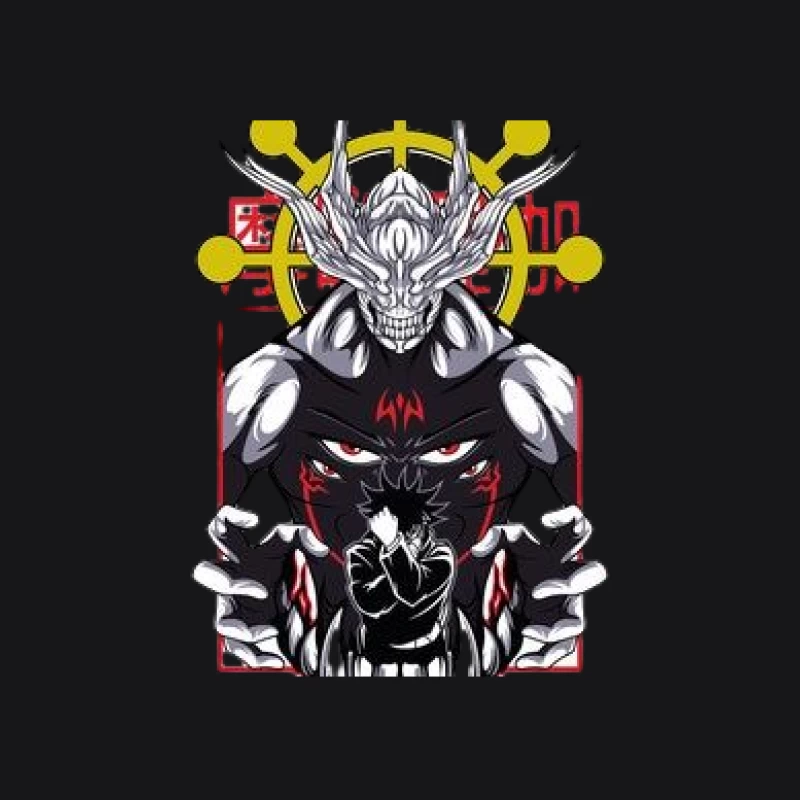 Dämonischer Krieger und mystische Kreatur Herren Pullover Hoodie