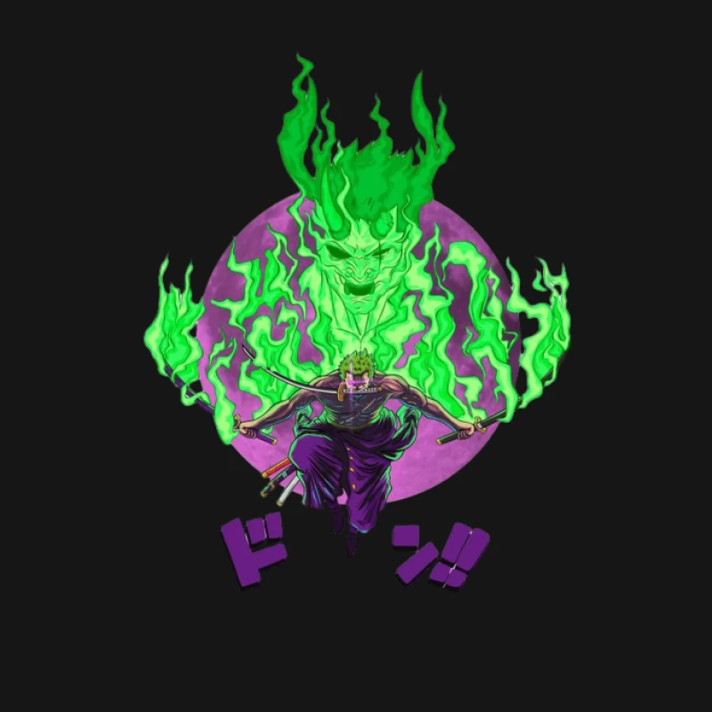 Samurai mit grünem Feuergeist Damen T-Shirt