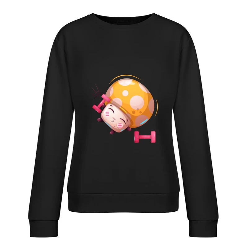 Champignon mignon faisant de l'exercice Femme Sweat-shirt à enfiler