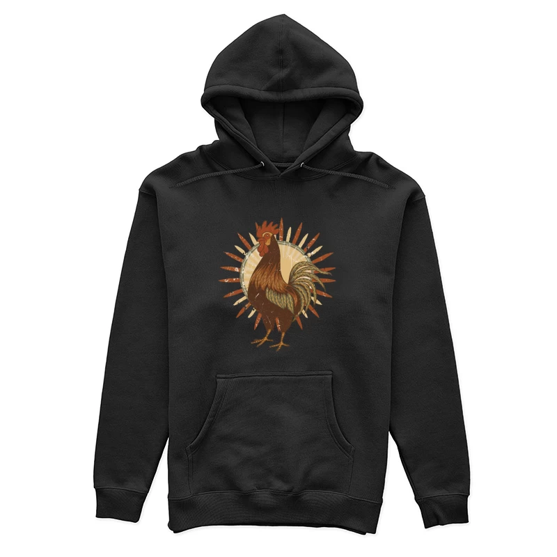 Vintage Sun Rooster T-Shirt Female Pullover Hoodie