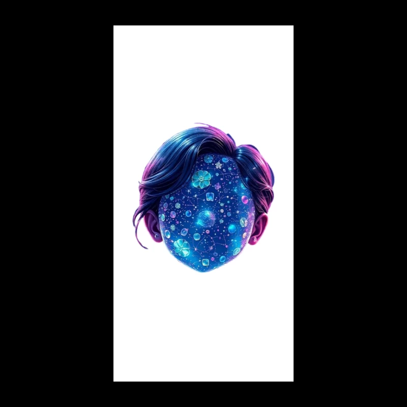 Ethereal Cosmic Portrait with Galaxy-Patterned Face iPhone Case