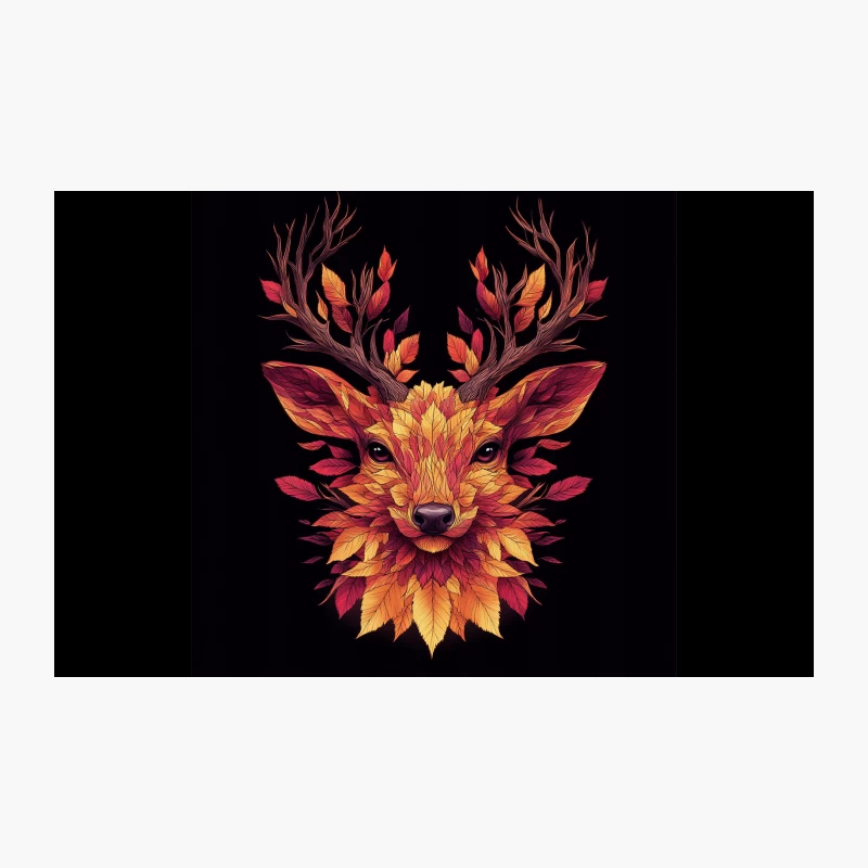 Autumnal Fantasy Deer Illustration Travel Mug