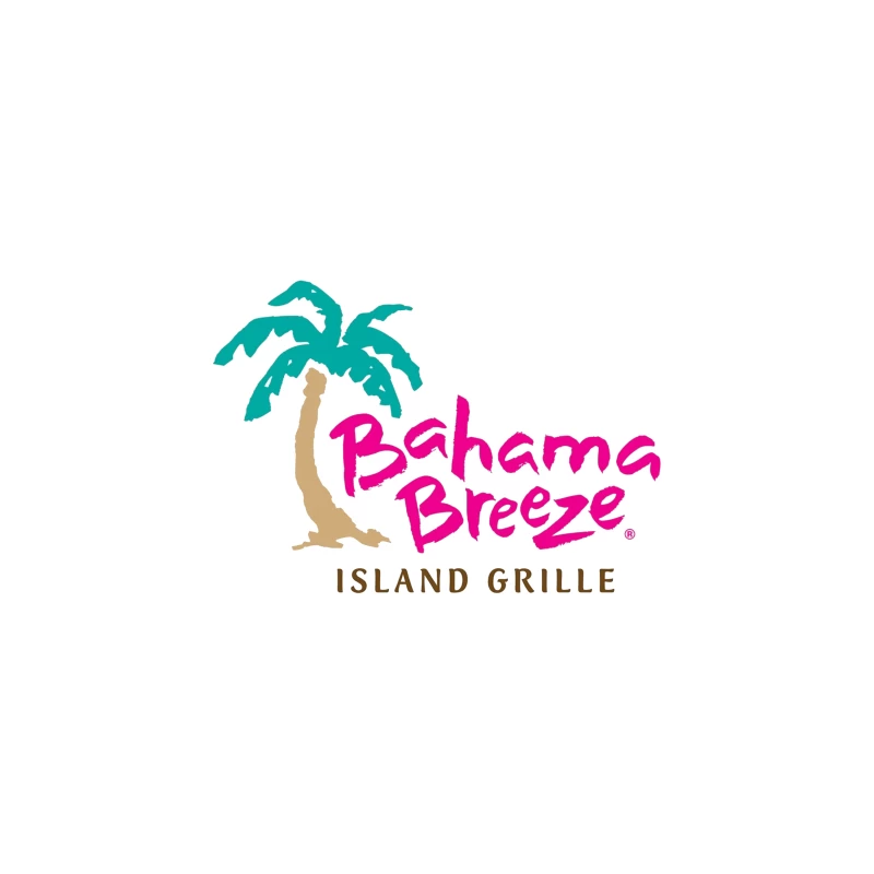 Bahama Breeze Island Grille Restaurant Logo with Tropical Palm Tree Travel Mug