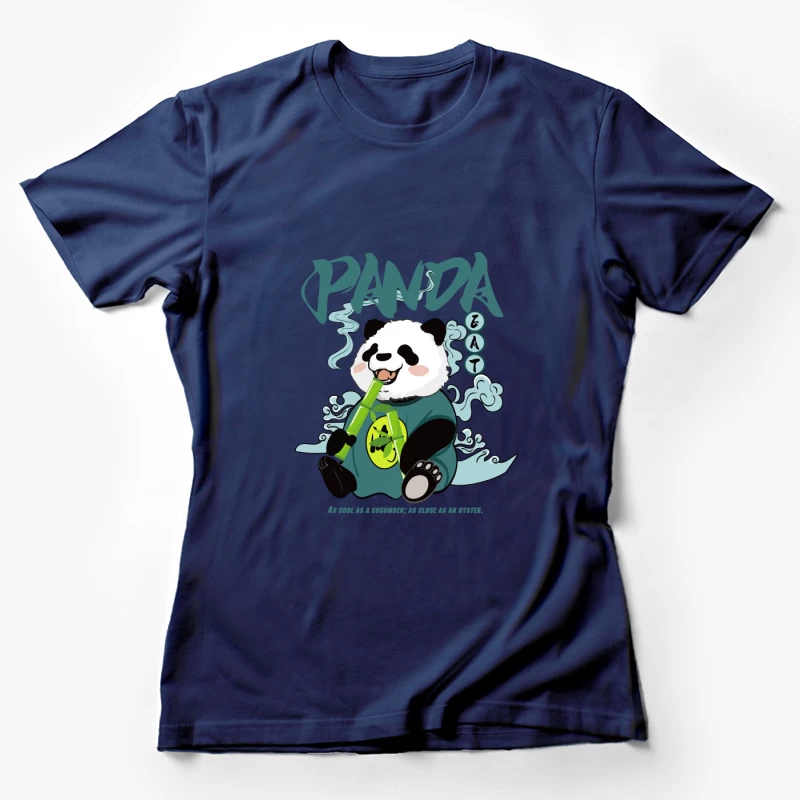 Lustiger Panda mit Bambus Damen T-Shirt