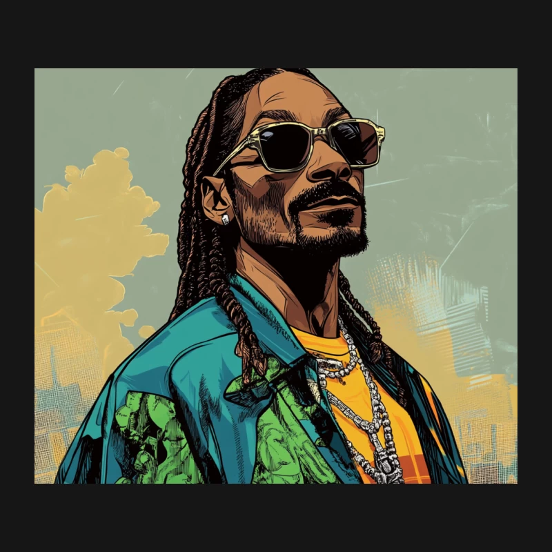 Illustrated Urban Rapper in Colorful Jacket Mouse Pad