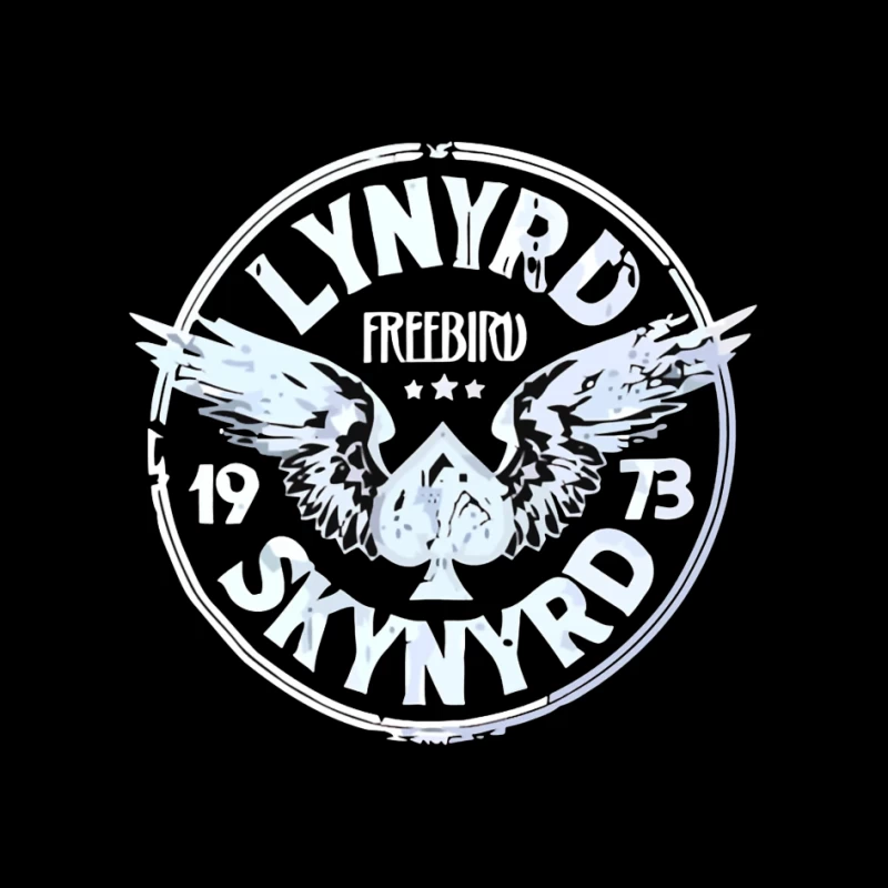 Lynyrd Skynyrd Freebird Winged Spade Logo 1973 Pin