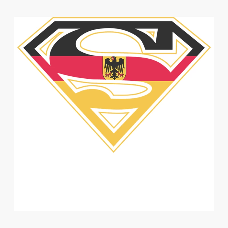 German Superman: Patriotic Superhero Emblem Throw Pillow