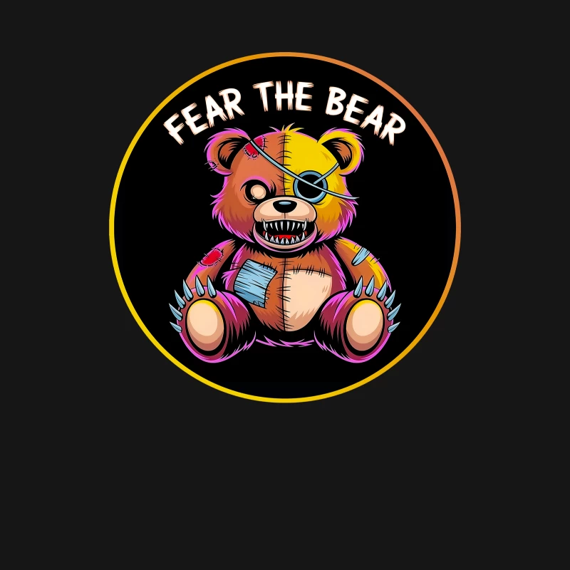 Scary Stitched Teddy Bear  "Fear The Bear" Female Long Sleeve T-Shirt