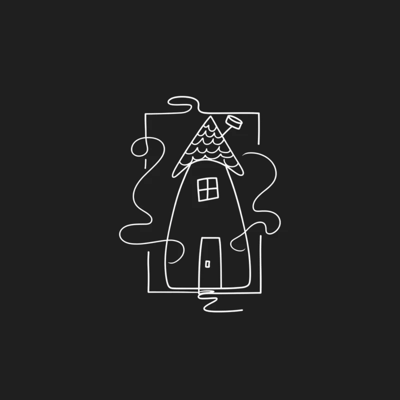 Simple Outline Logo of Cartoon Ghost Character Male Tank Top