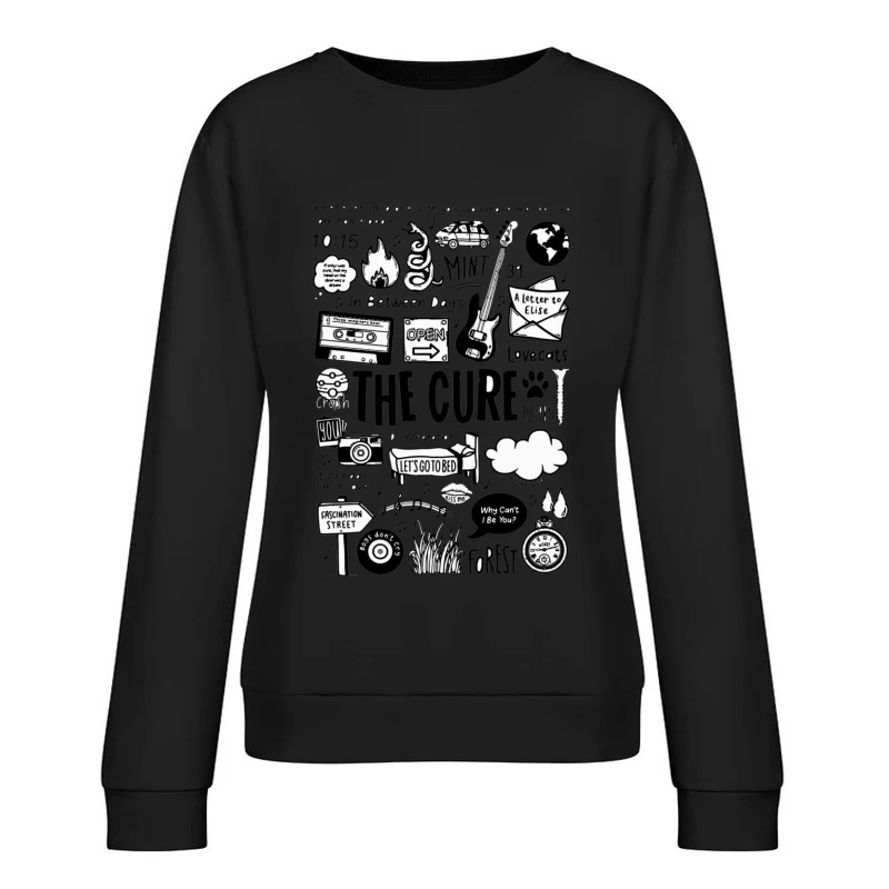 The Cure Band Fan Art Doodle Collection Female Pullover Sweatshirt