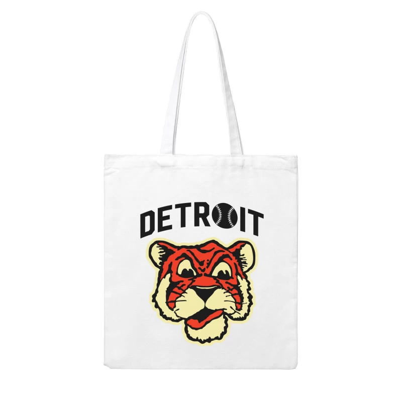 Vintage Detroit Tigers Baseball Team Logo Design Cotton Tote Bag