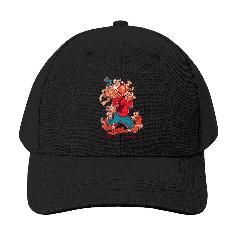 Whimsical Cartoon Character Made of Spaghetti Baseball Cap