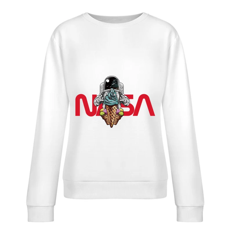 Astronaut mit Eis und NASA-Design Damen Pullover Sweatshirt