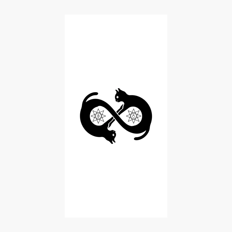 Mystical Feline Infinity: Occult Cat Symmetry iPhone Case