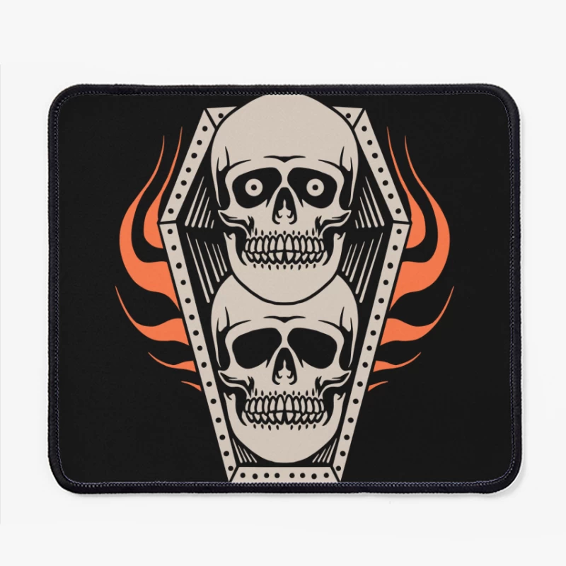 Skull Coffin Design Mouse Pad