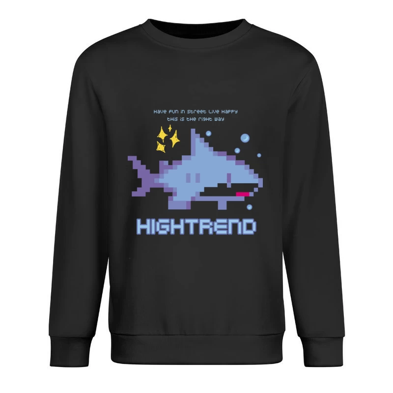 Pixel-Hai mit Motivationsbotschaft Herren Pullover Sweatshirt
