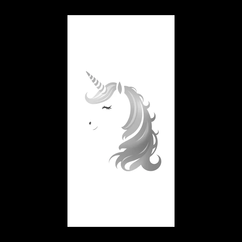 Minimalist Grayscale Unicorn Fantasy Illustration iPhone Case