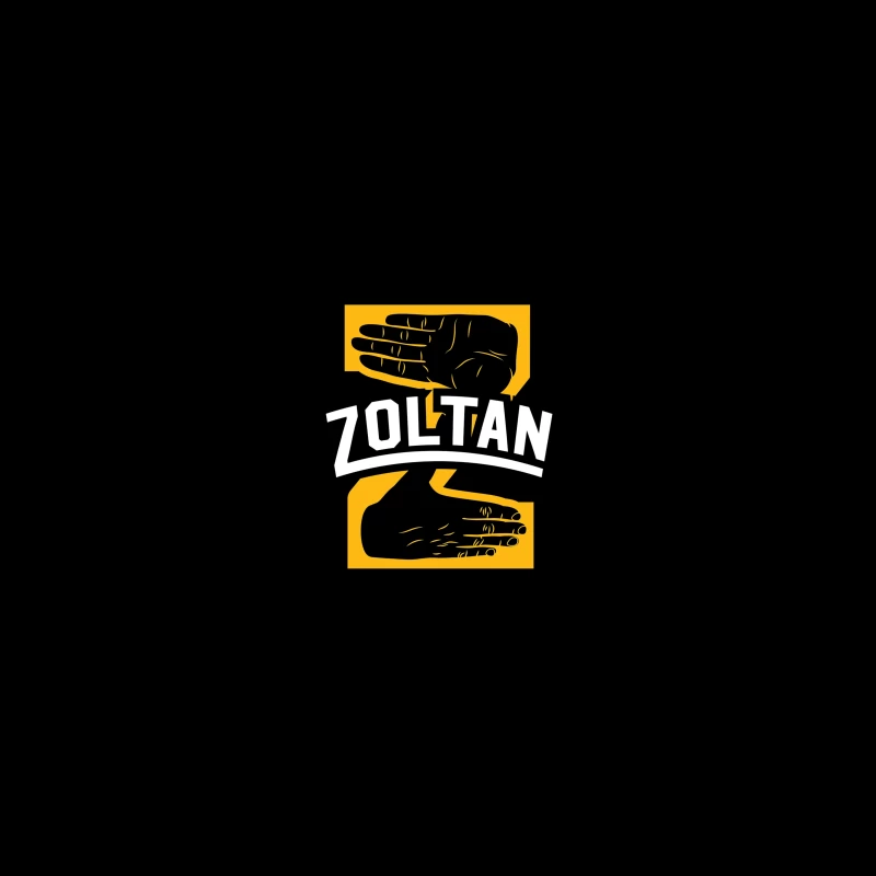 Zoltan Mystical Hand Reading Logo Design in Yellow and White Coffee Mug