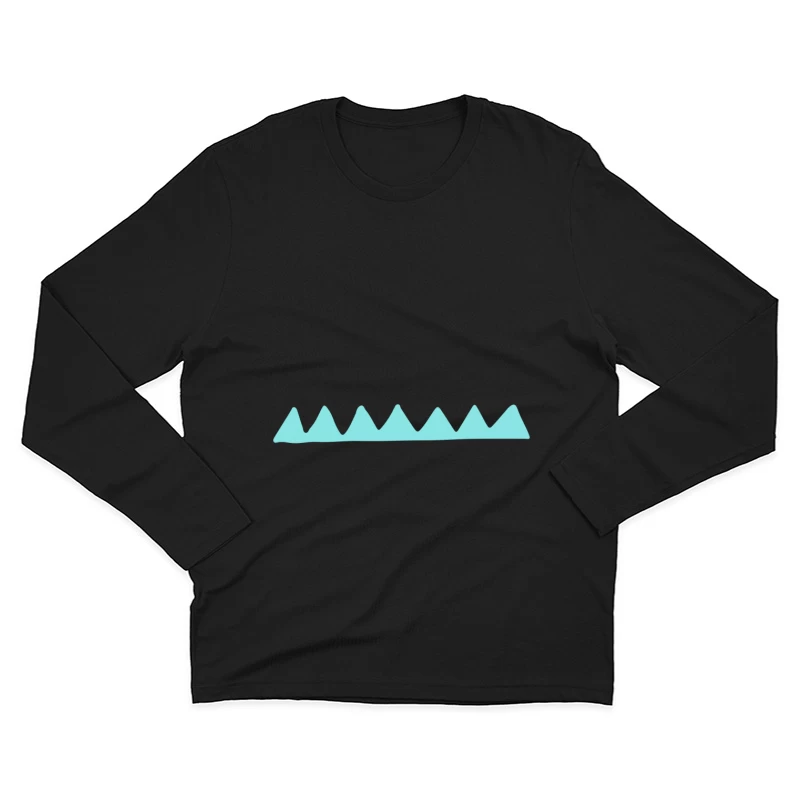 Silhouette de Montagne Turquoise Homme Manches Longues T-Shirt