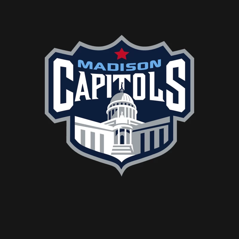 Madison Capitols Hockey Team Logo featuring Wisconsin State Capitol Building Male Long Sleeve T-Shirt