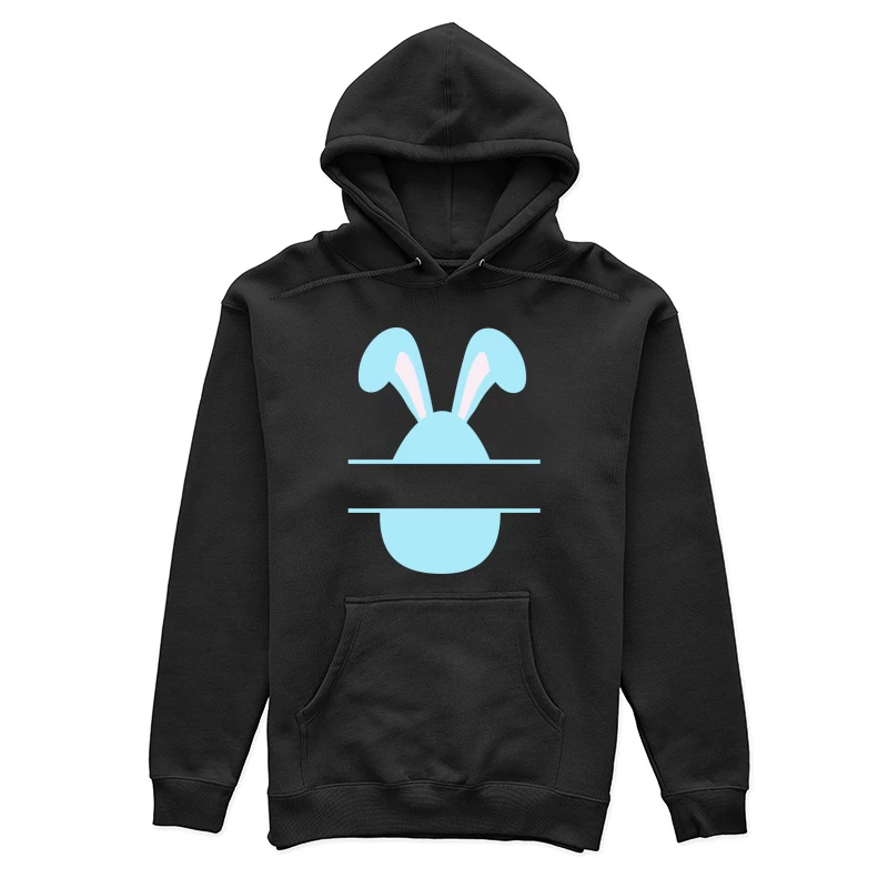 Lapin bleu avec bande noire Femme Sweat à capuche