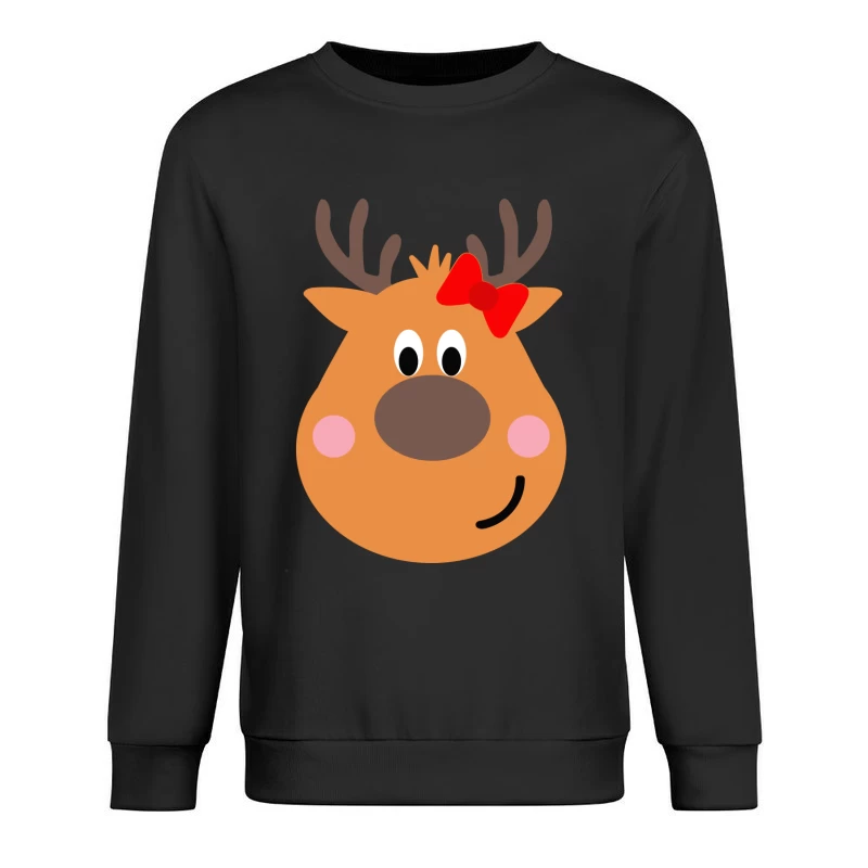 Renne mignon avec nœud rouge Homme Sweat-shirt à enfiler